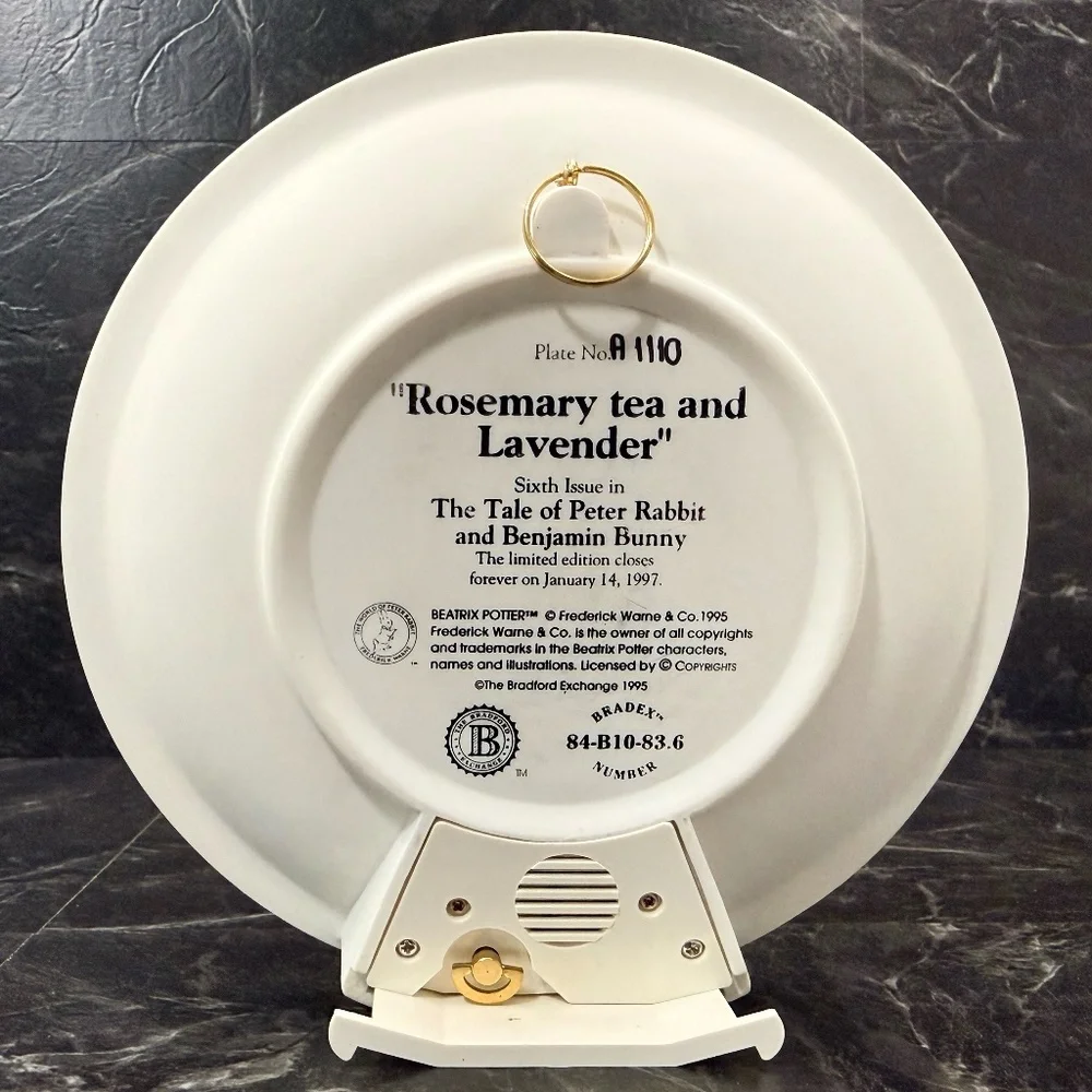 1995 THE BRADFORD EXCHANGE “Rosemary tea and Lavender” Plate #A1110